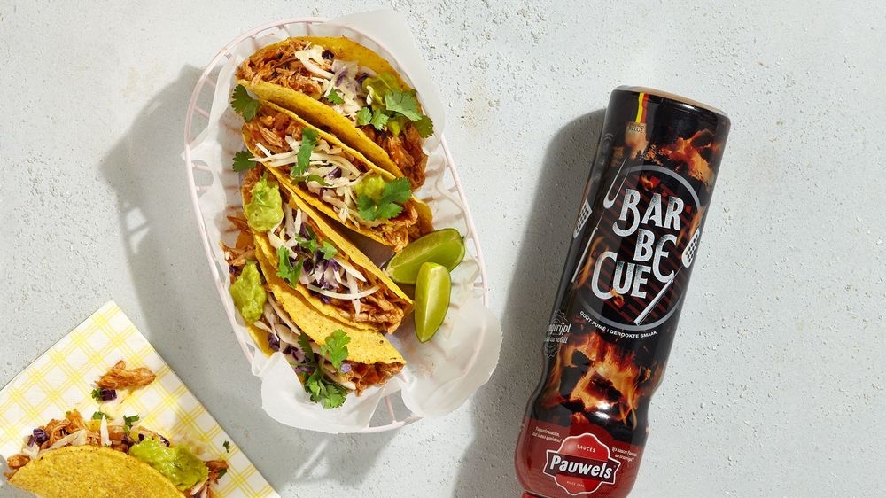 Pulled chicken taco’s met Smokey BBQ